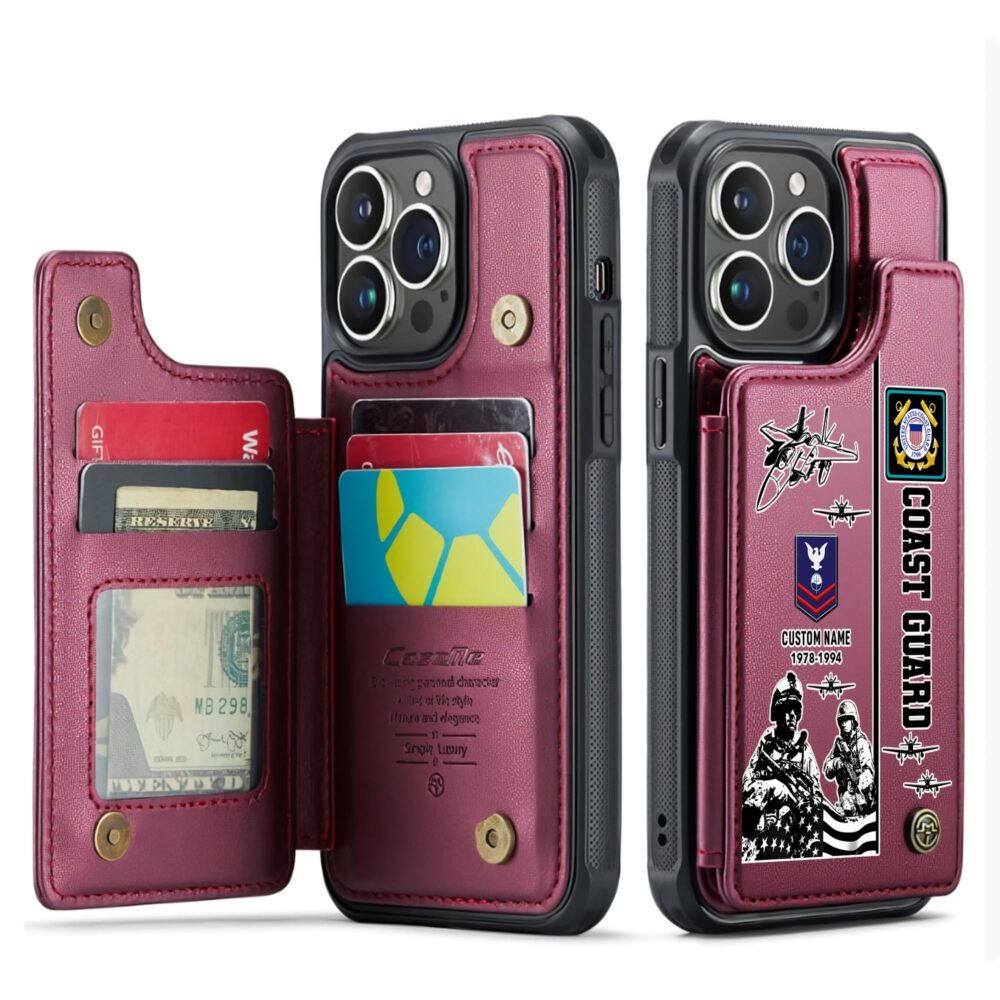 US Coast Guard, Lest We Forget - Leather Flip Phone Case - Image 4