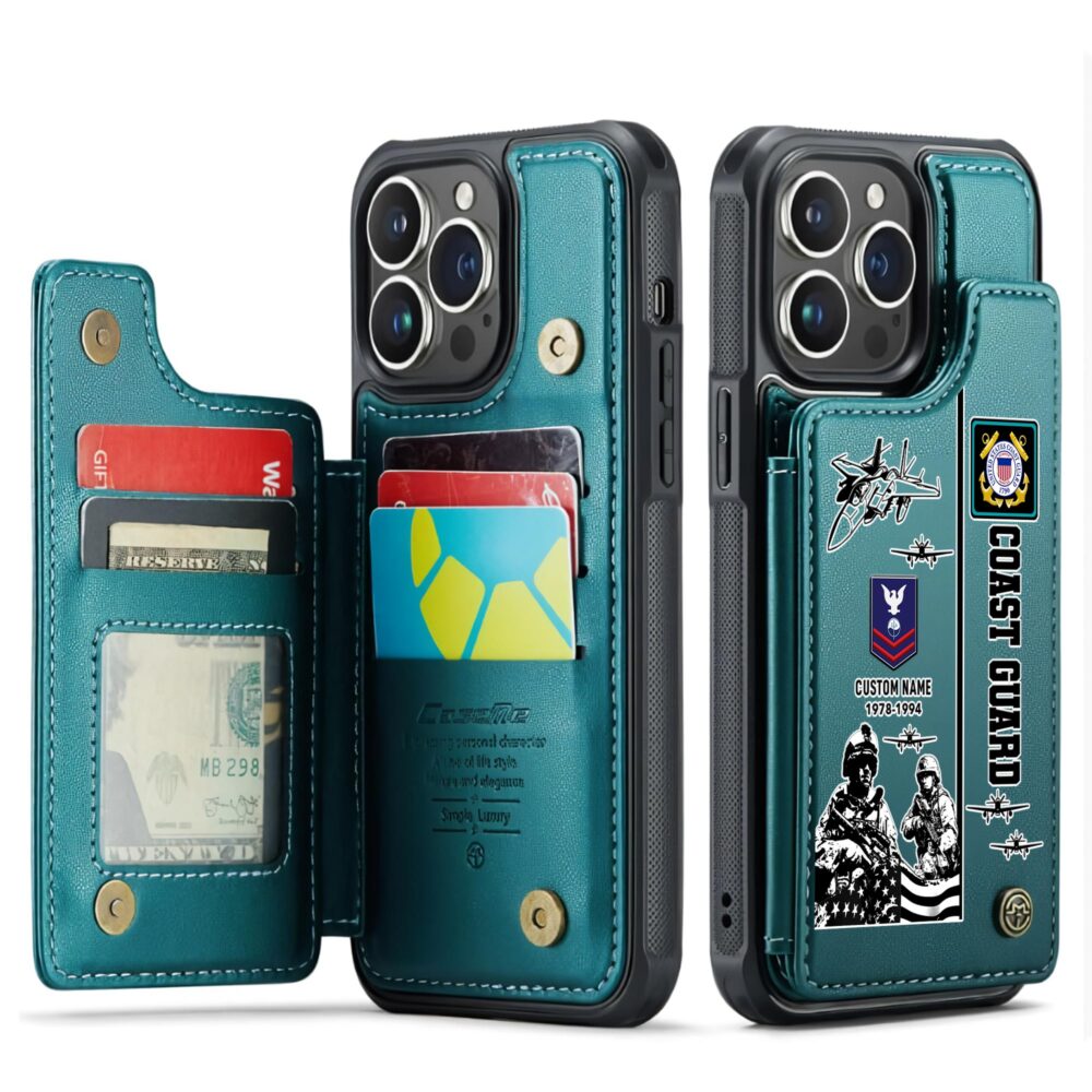 US Coast Guard, Lest We Forget - Leather Flip Phone Case - Image 5