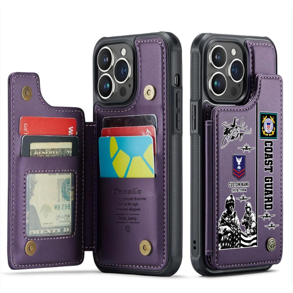 US Coast Guard, Lest We Forget - Leather Flip Phone Case - Image 6