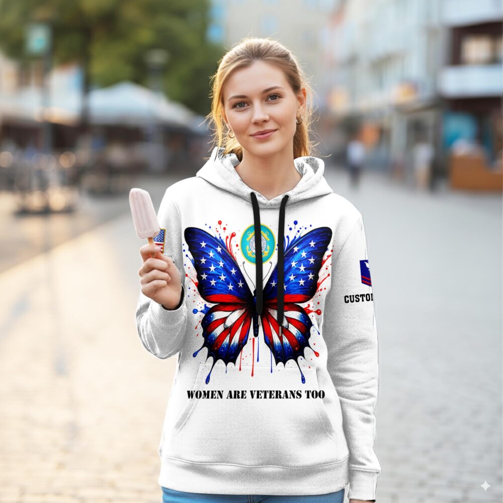US Coast Guard, E 2 White - Women Hoodie - Image 2