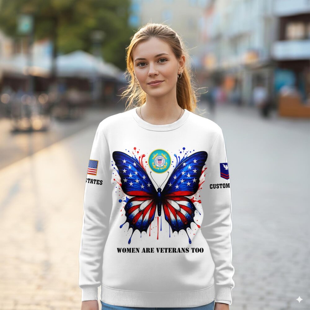 US Coast Guard, Thank a Veteran - Women Sweatshirt - Image 2