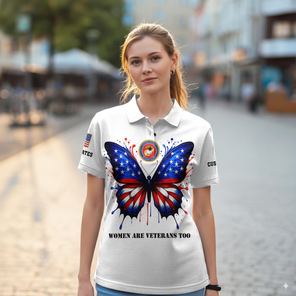 US Marine Corps, Never Retreat, Never Surrender - Women Polo Shirt - Image 2