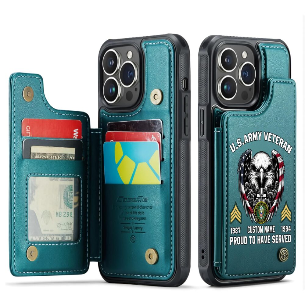 US Army, E 6 Army Specialist - Leather Flip Phone Case - Image 5