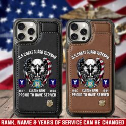 US Coast Guard, Defender of Freedom - Leather Flip Phone Case