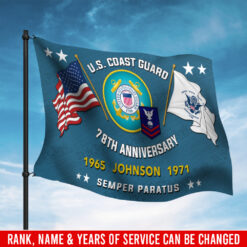 US Coast Guard, E 4 Gold - Flying Flag 3×5 Feet(90×150 Cm)