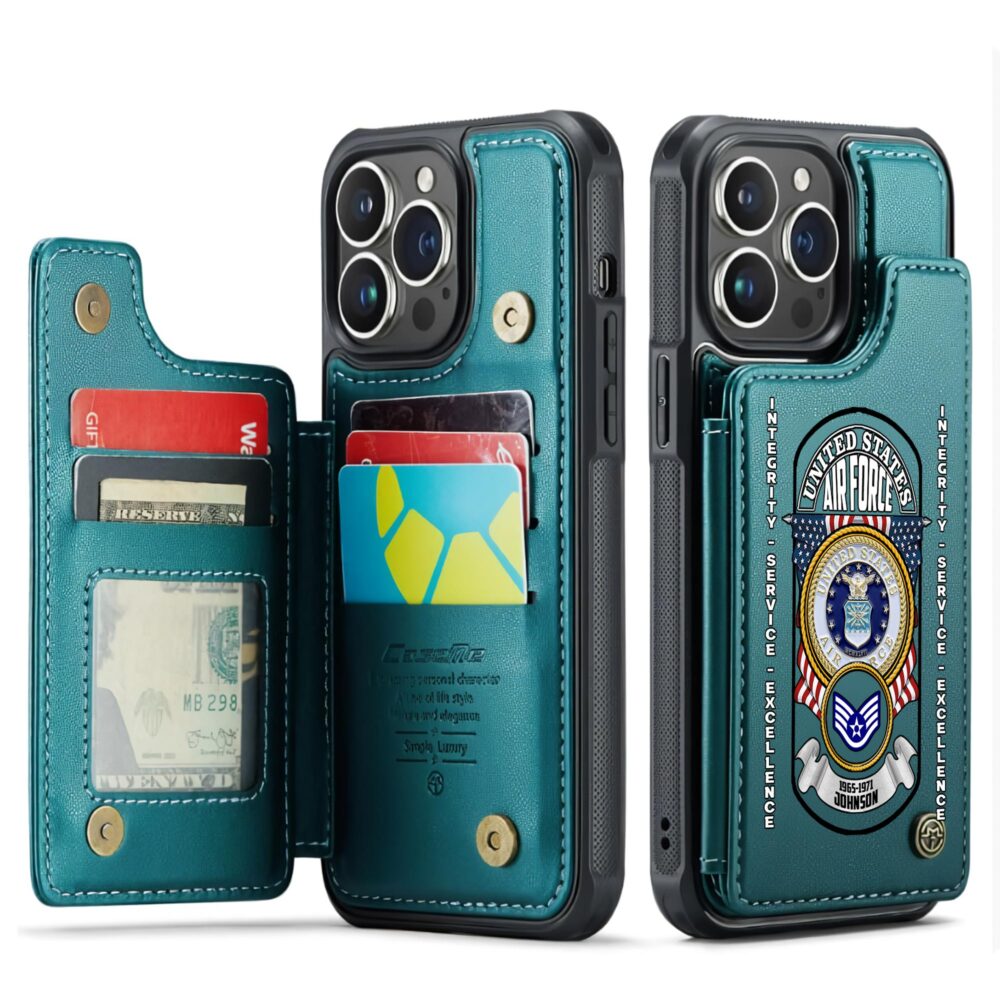 US Air Force , Proud To Have Served - Leather Flip Phone Case - Image 5