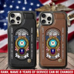 US Coast Guard, Land Of The Free, Because Of The Brave - Leather Flip Phone Case