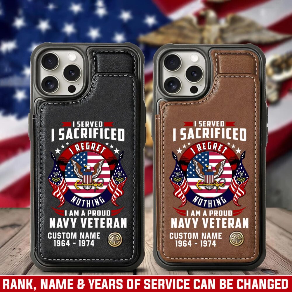 US Navy, No One Fights Alone - Leather Flip Phone Case