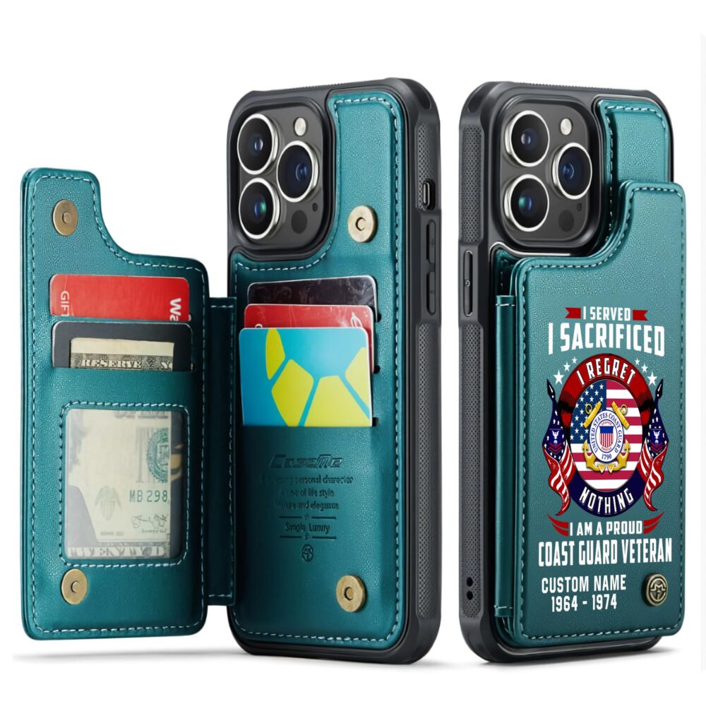 US Coast Guard, E 7 Red - Leather Flip Phone Case - Image 5