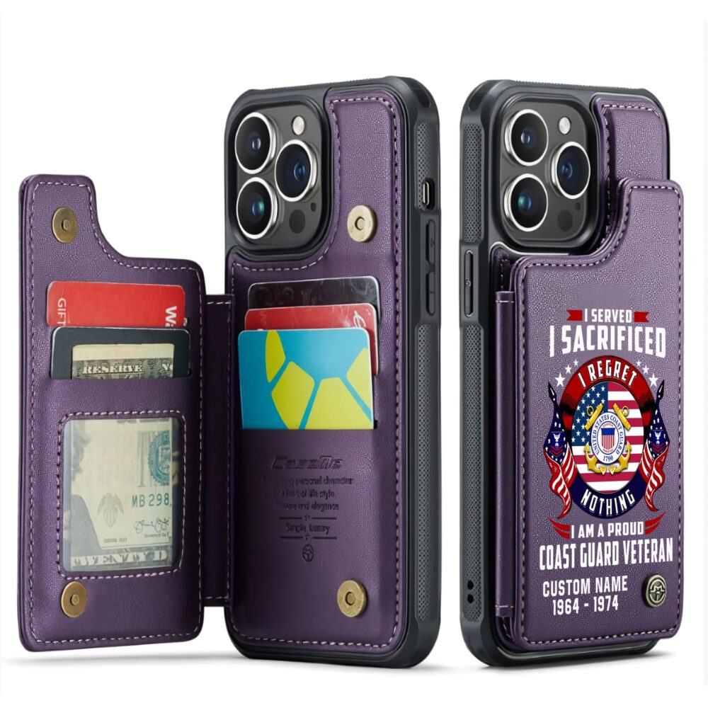 US Coast Guard, E 7 Red - Leather Flip Phone Case - Image 6