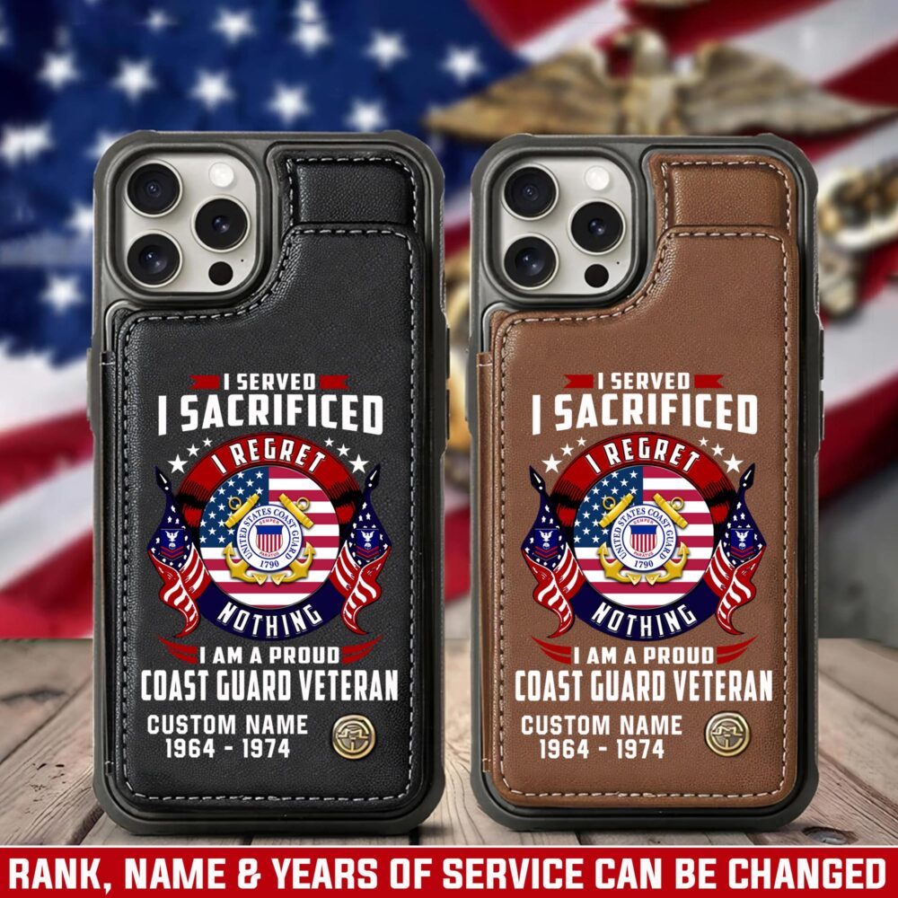 US Coast Guard, E 7 Red - Leather Flip Phone Case
