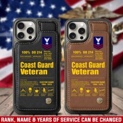US Coast Guard, E 2 Blue - Leather Flip Phone Case