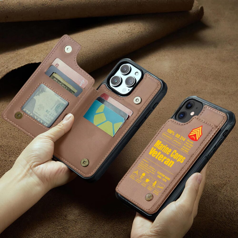 US Marine Corps, All Gave Some, Some Gave All - Leather Flip Phone Case - Image 2