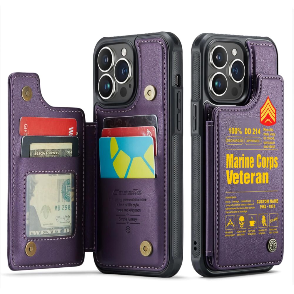 US Marine Corps, All Gave Some, Some Gave All - Leather Flip Phone Case - Image 6