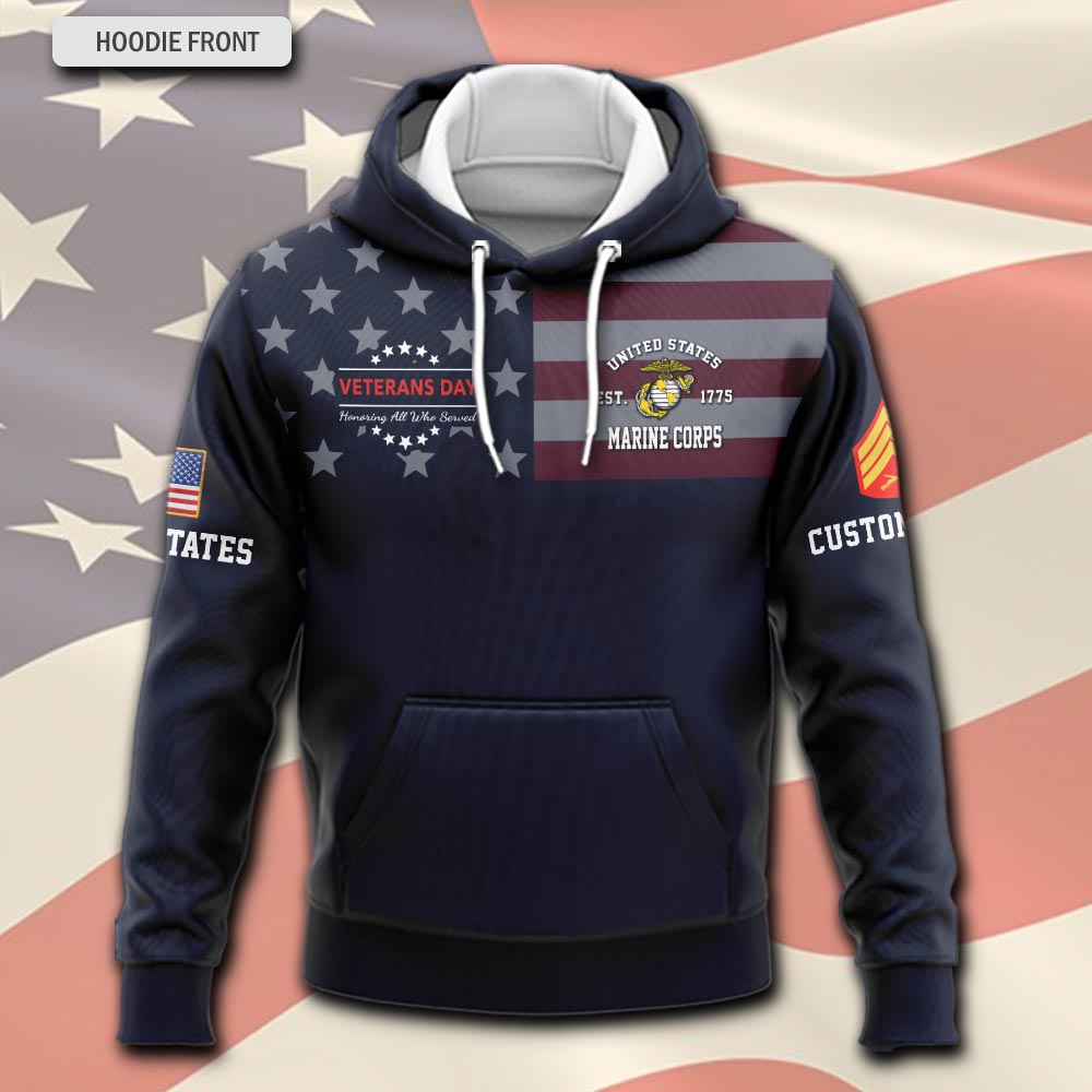 US Marine Corps, E 7 Marines Gunnery Sergeant - Hoodie - Image 2