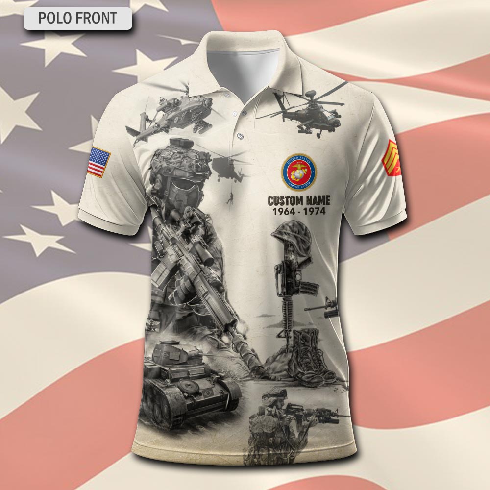 US Marine Corps, Duty, Honor, Country - Polo Shirt - Image 2