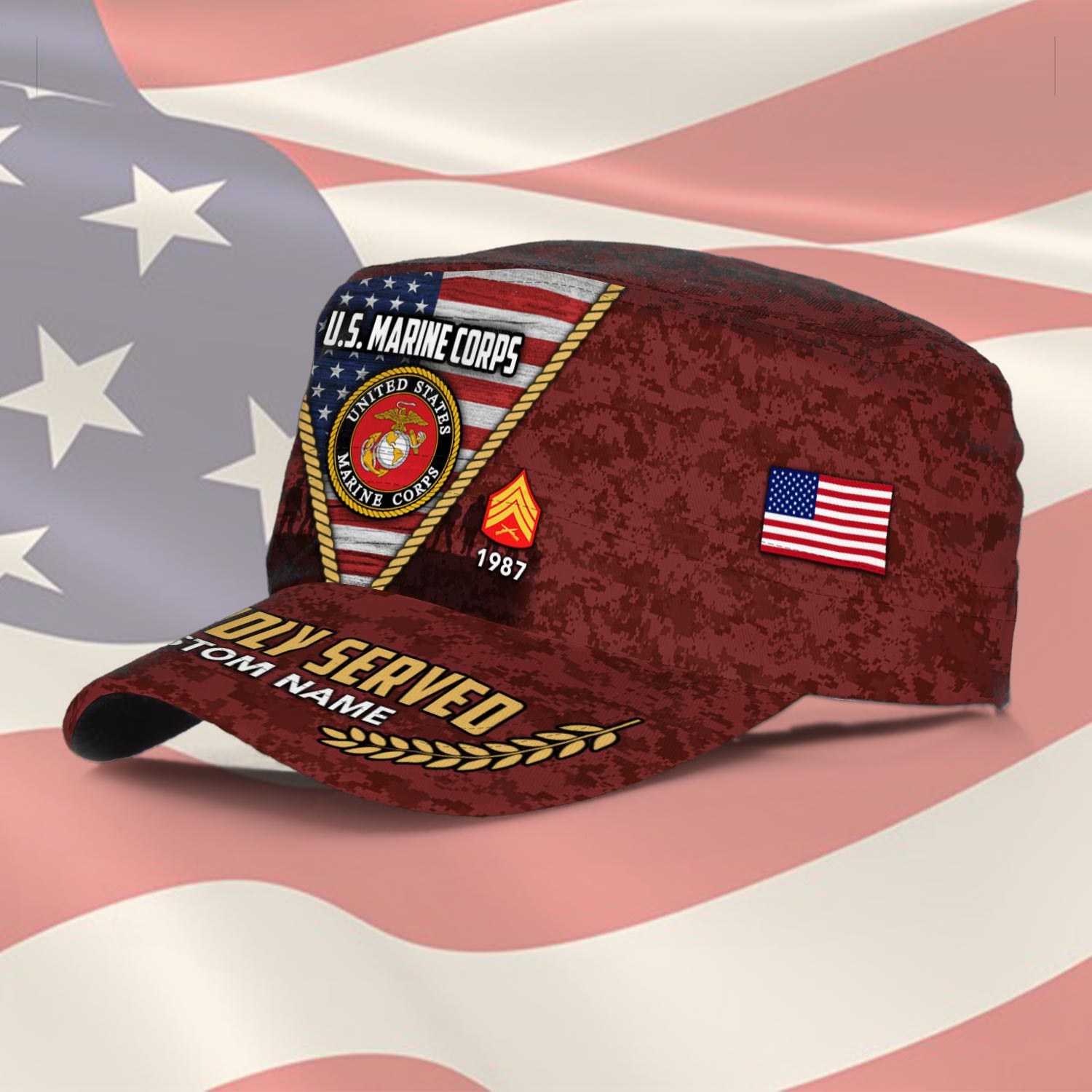 US Marine Corps, E 2 Marines Private First Class - Military Cap - Image 2