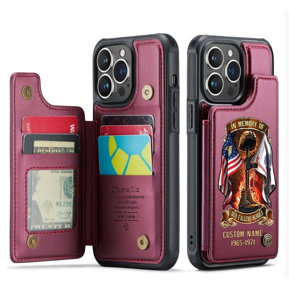US Army, Honoring All Who Served - Leather Flip Phone Case - Image 4