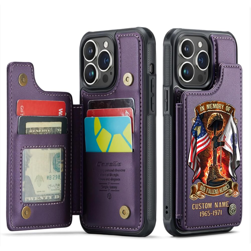 US Army, Honoring All Who Served - Leather Flip Phone Case - Image 6