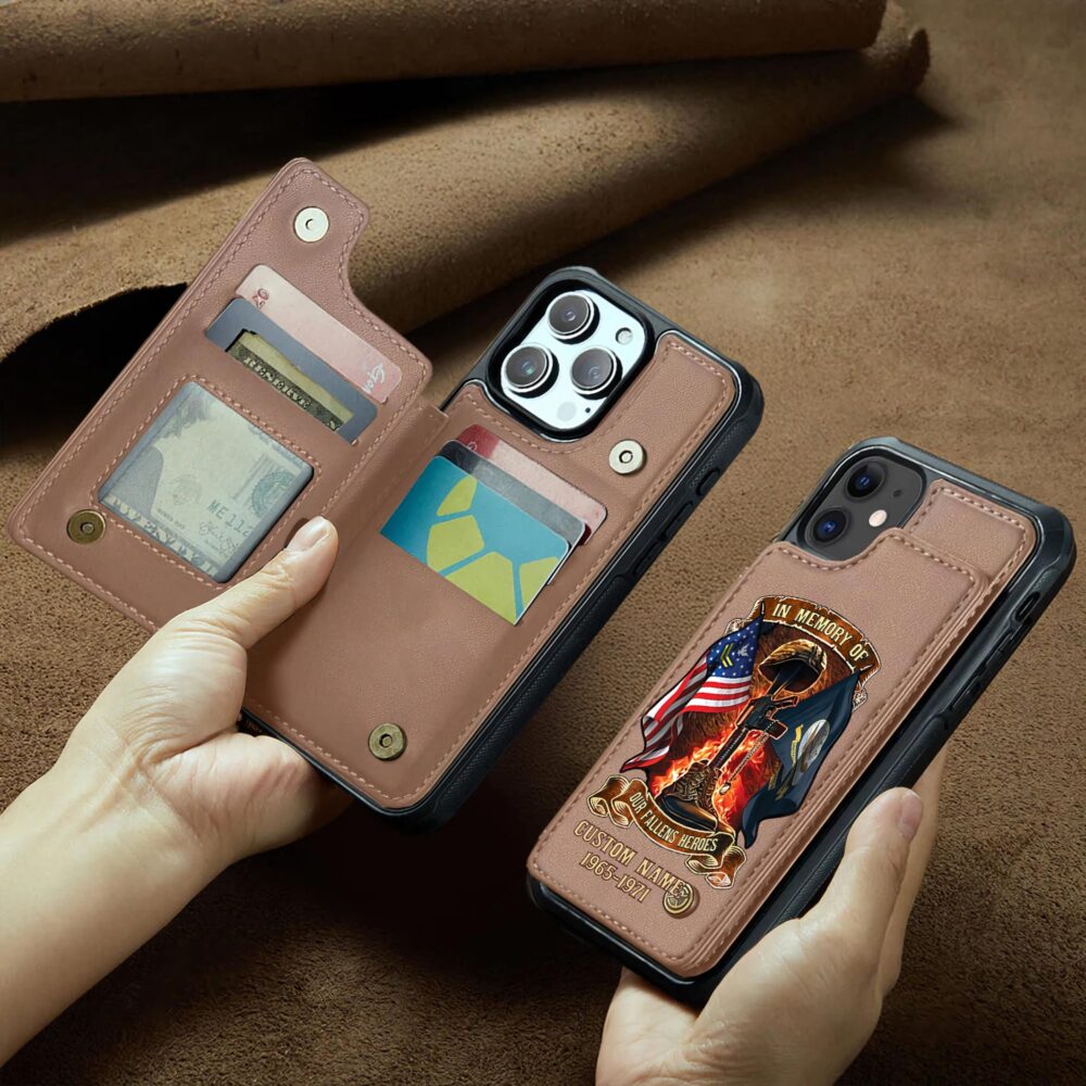 US Navy, Freedom Isn't Free - Leather Flip Phone Case - Image 2
