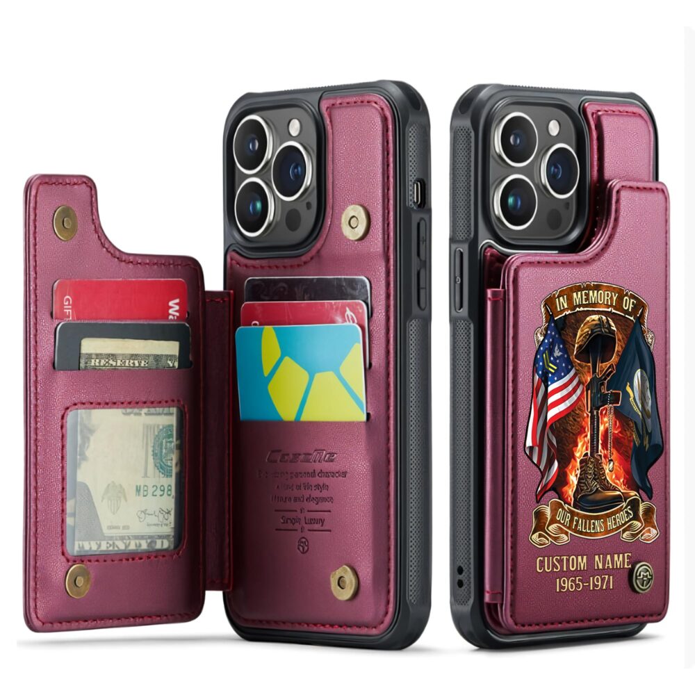 US Navy, Freedom Isn't Free - Leather Flip Phone Case - Image 4