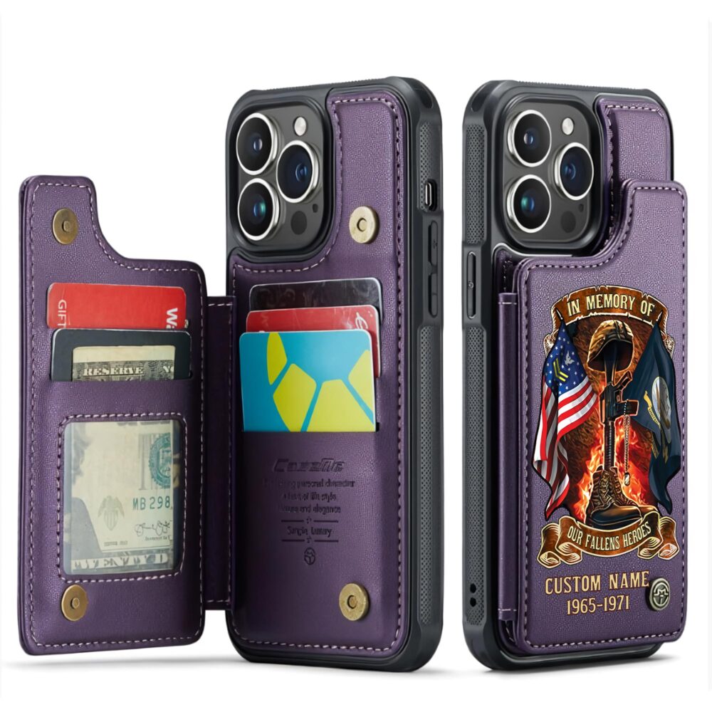 US Navy, Freedom Isn't Free - Leather Flip Phone Case - Image 6
