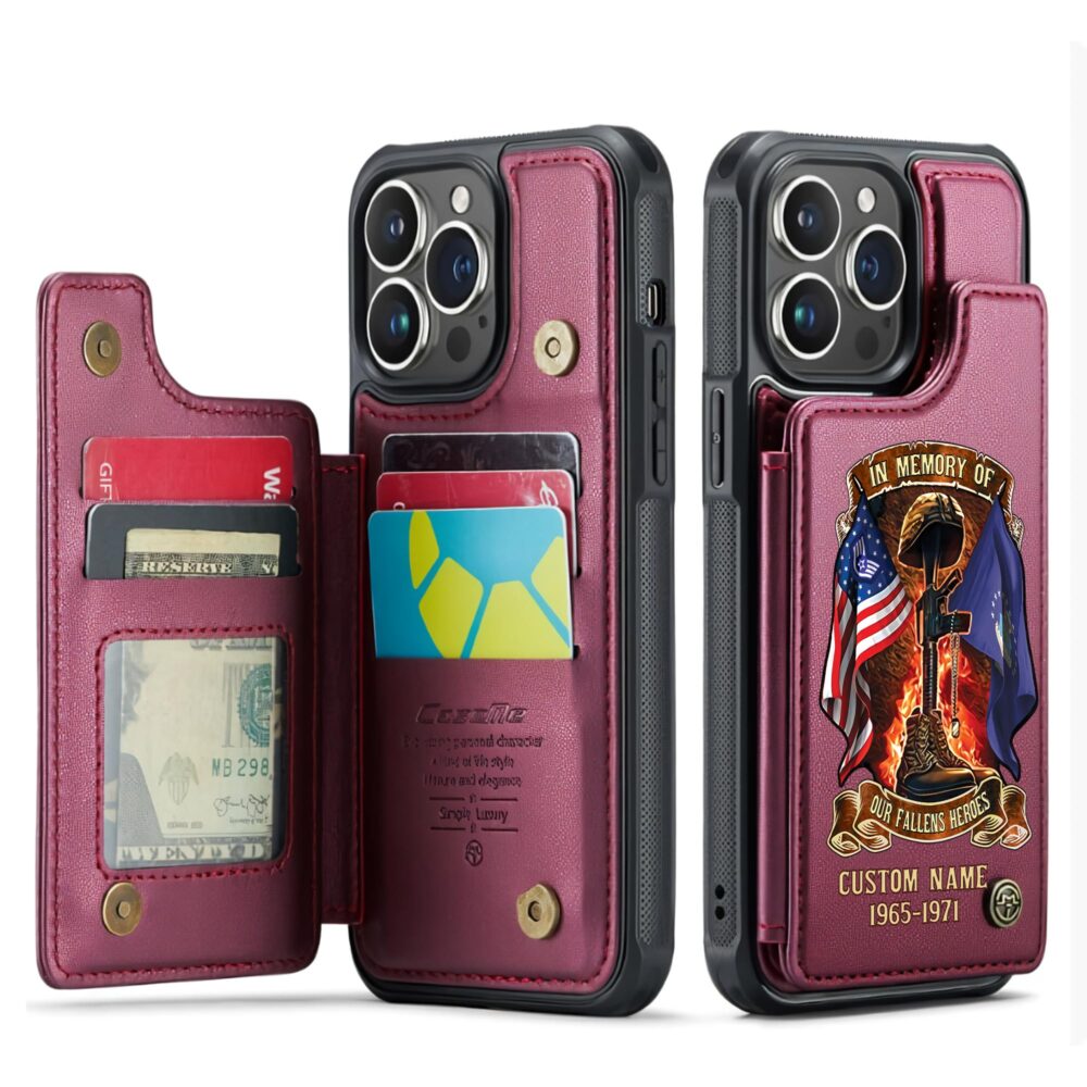 US Air Force , Freedom Isn't Free - Leather Flip Phone Case - Image 4
