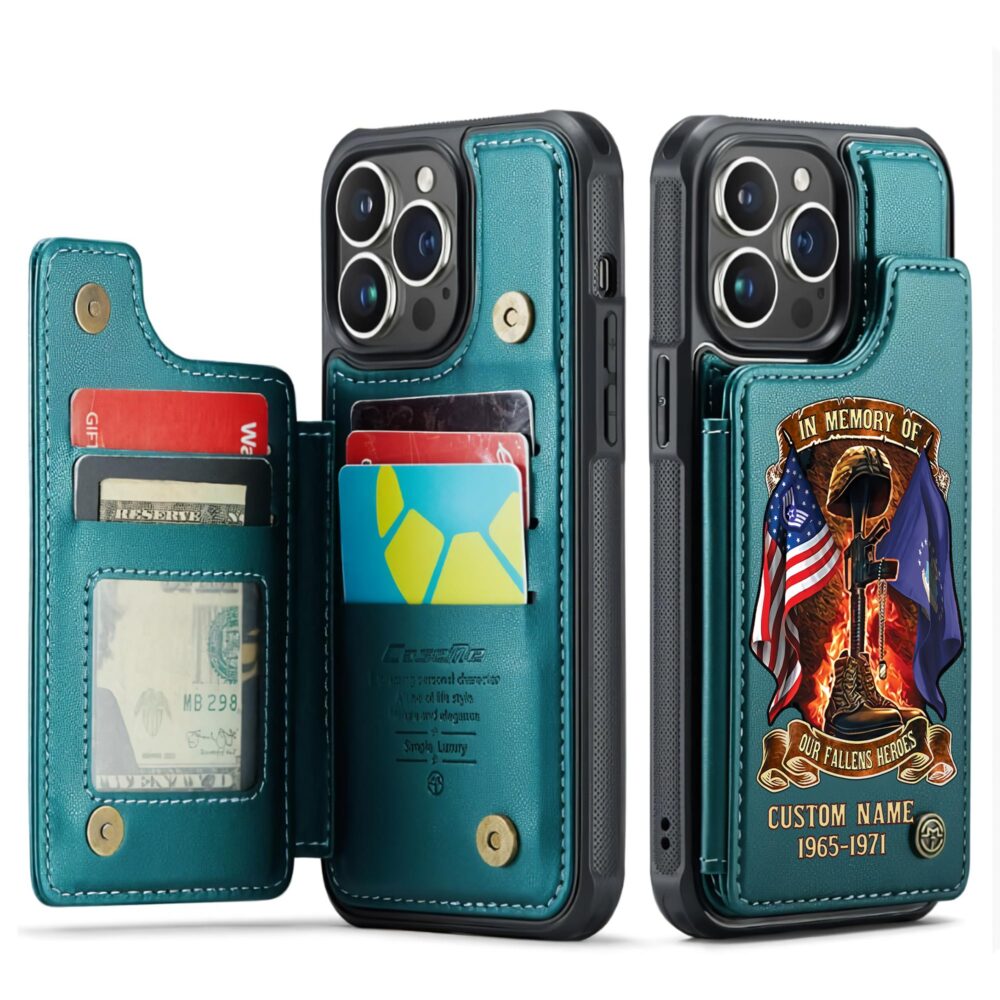 US Air Force , Freedom Isn't Free - Leather Flip Phone Case - Image 5