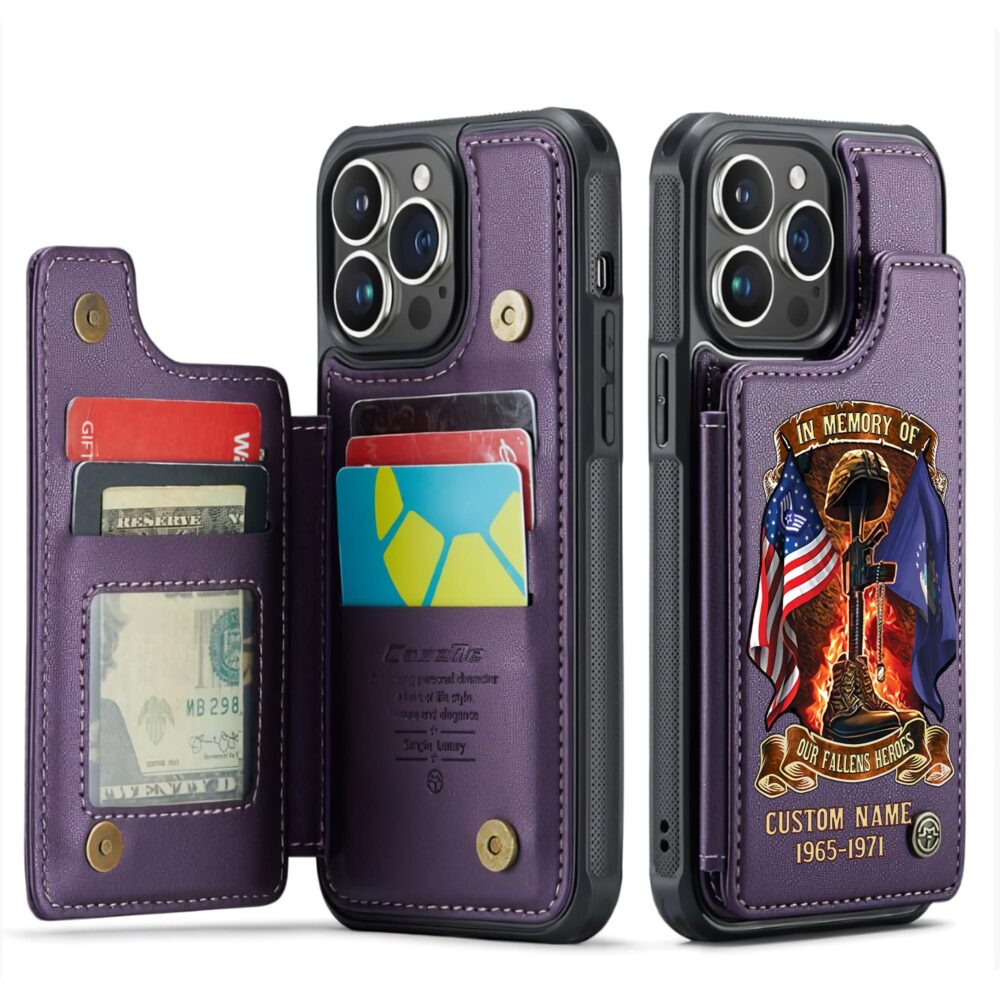 US Air Force , Freedom Isn't Free - Leather Flip Phone Case - Image 6