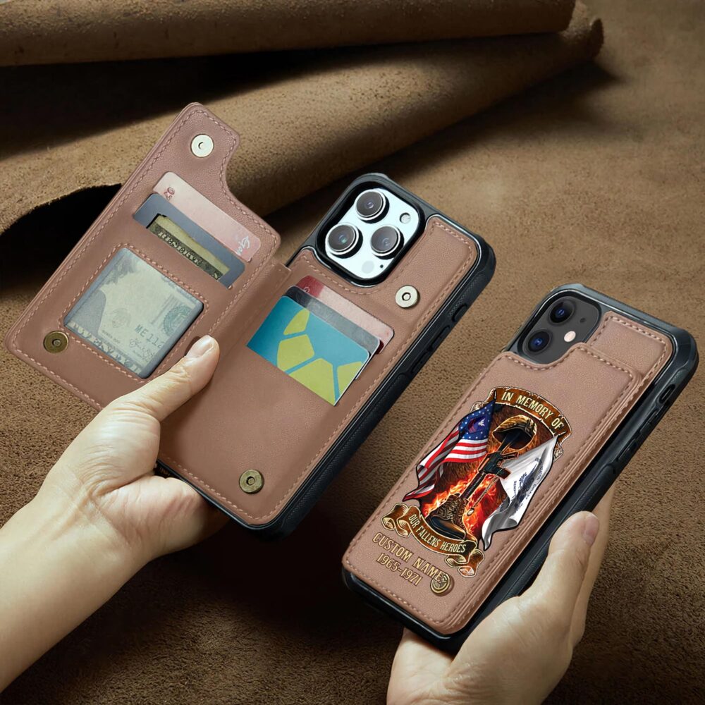 US Coast Guard, Thank a Veteran - Leather Flip Phone Case - Image 2