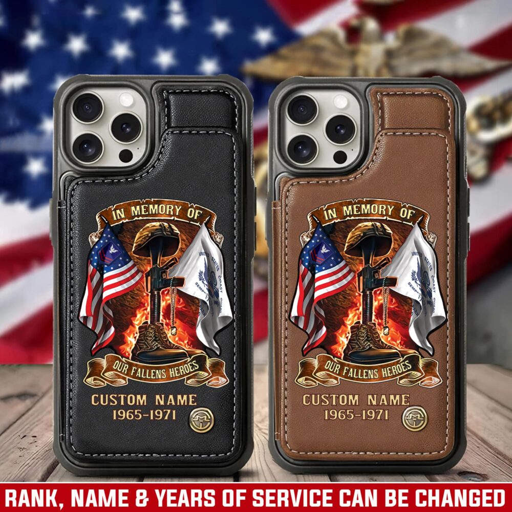 US Coast Guard, Thank a Veteran - Leather Flip Phone Case