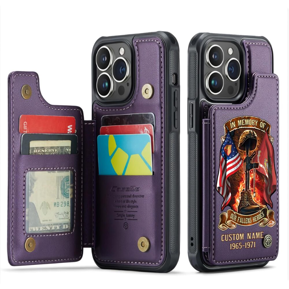 US Marine Corps, O 2 Marines First Lieutenant - Leather Flip Phone Case - Image 6