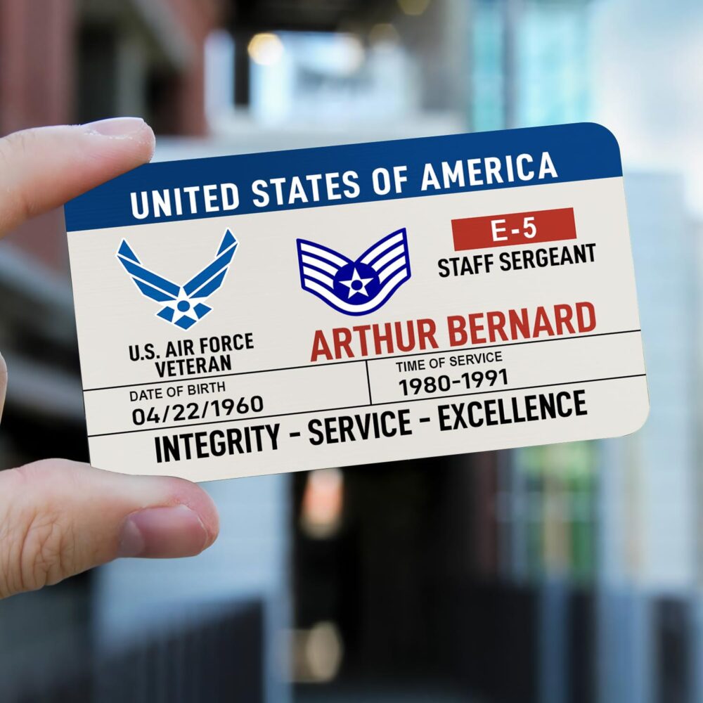 US Air Force , E 6 Air Force Technical Sergeant - Printed Metal Card - Image 2
