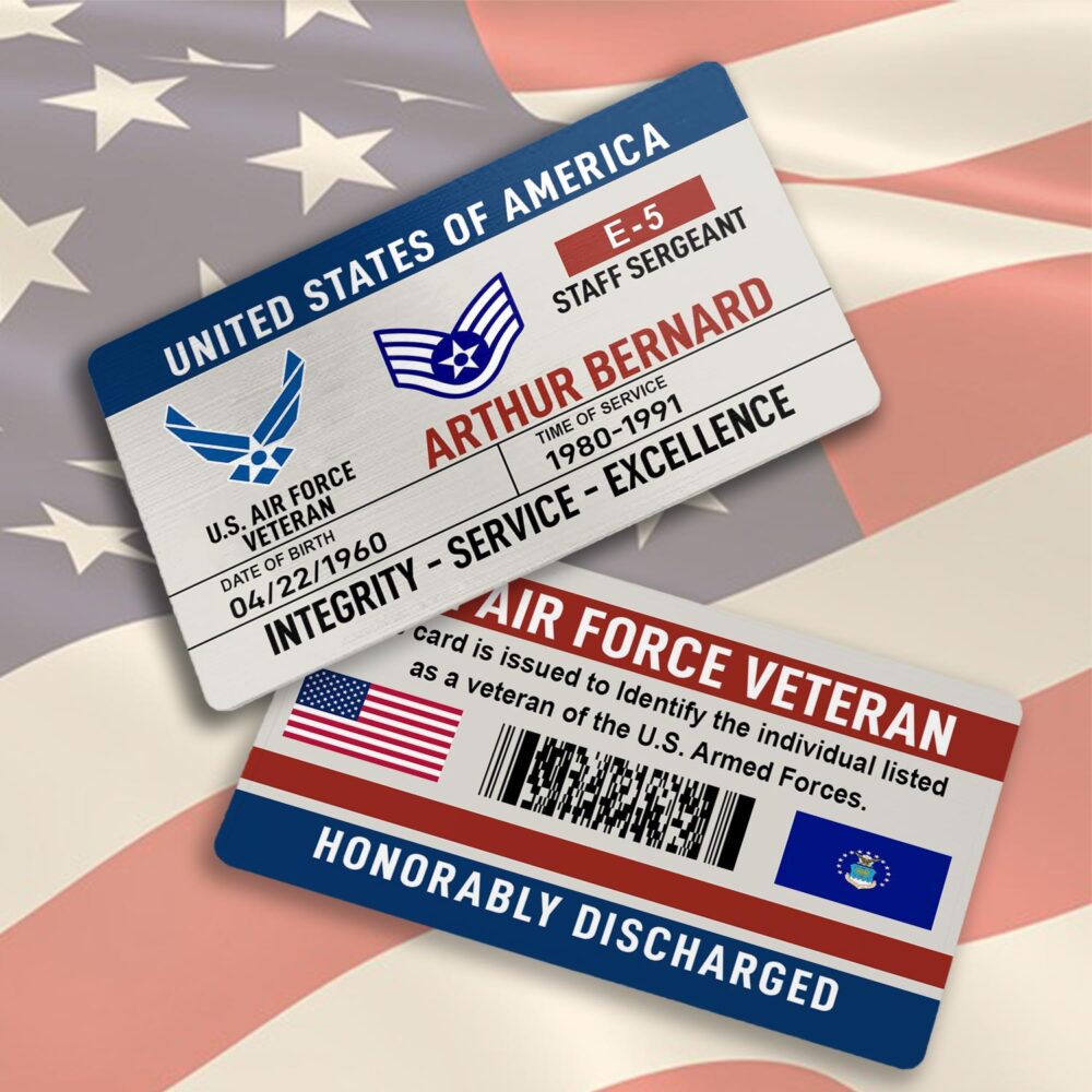 US Air Force , E 6 Air Force Technical Sergeant - Printed Metal Card - Image 3