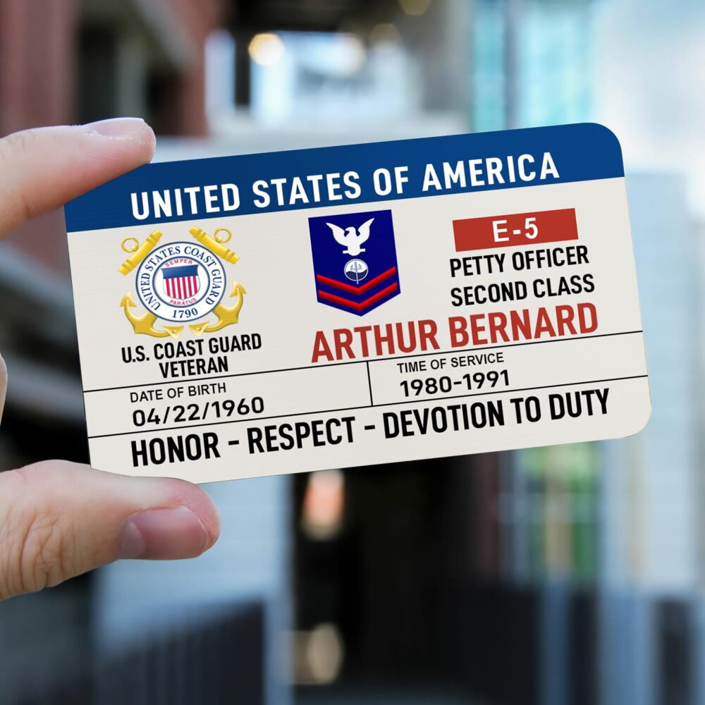 US Coast Guard, E 6 Red - Printed Metal Card - Image 2