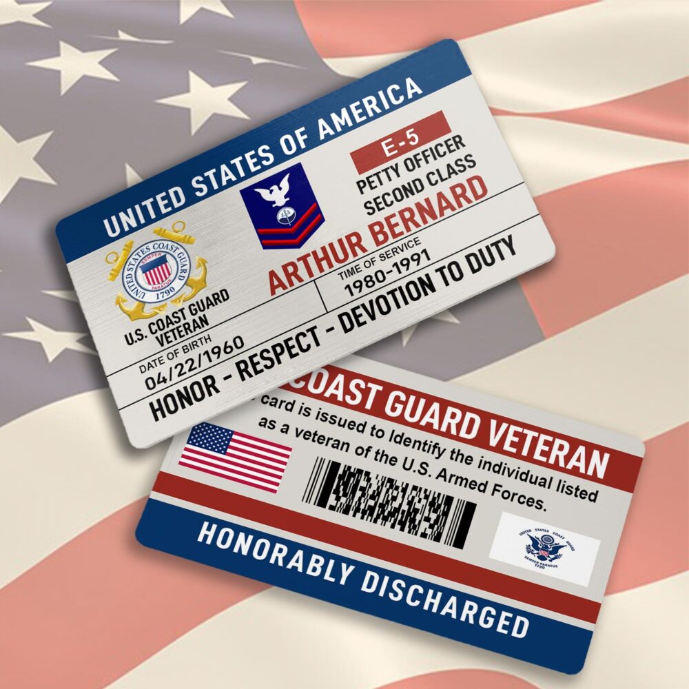 US Coast Guard, E 6 Red - Printed Metal Card - Image 3