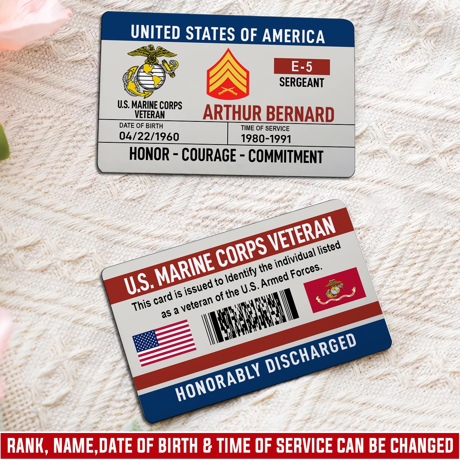 US Marine Corps, Lest We Forget - Printed Metal Card