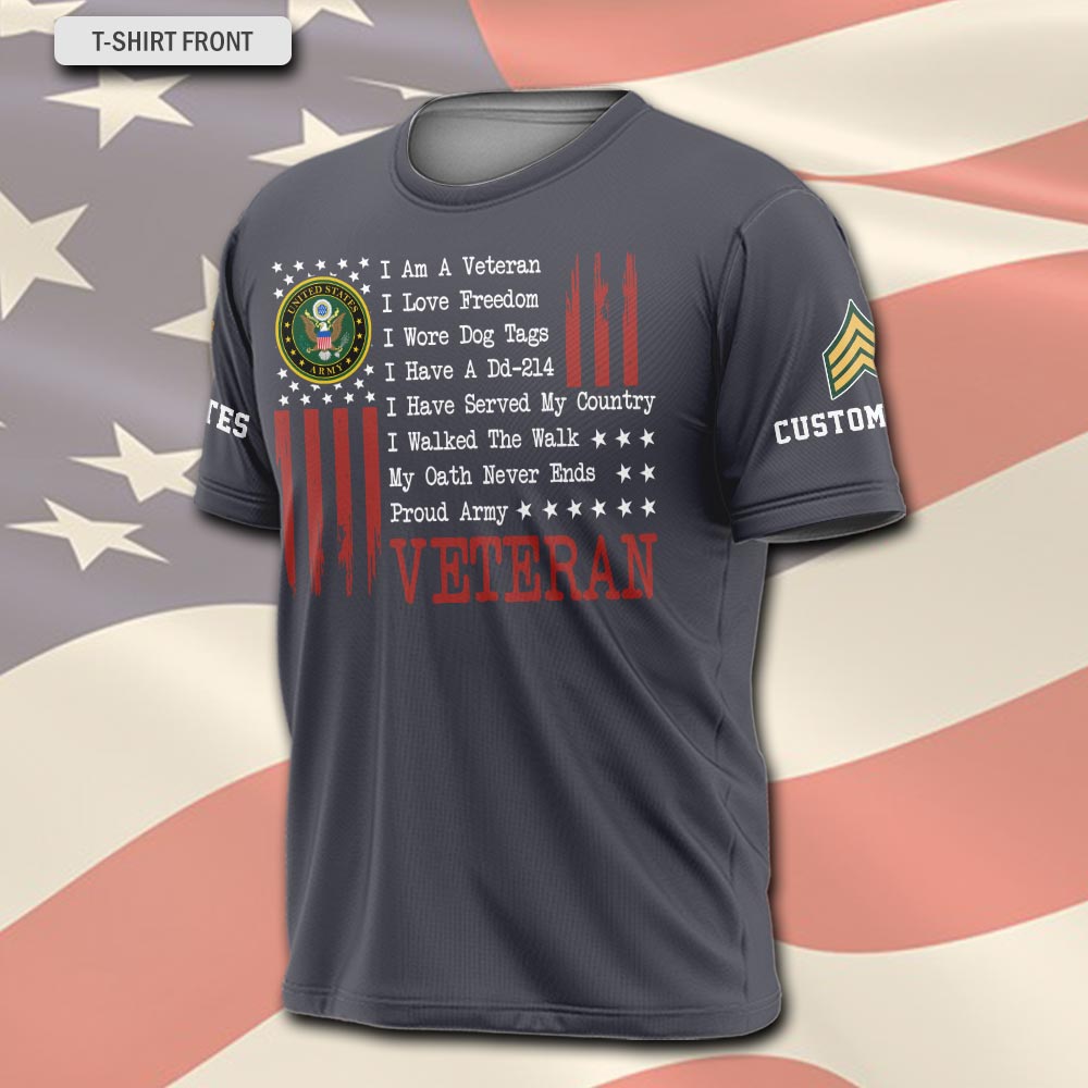 US Army, Honor, Duty, Service - T-Shirt - Image 2