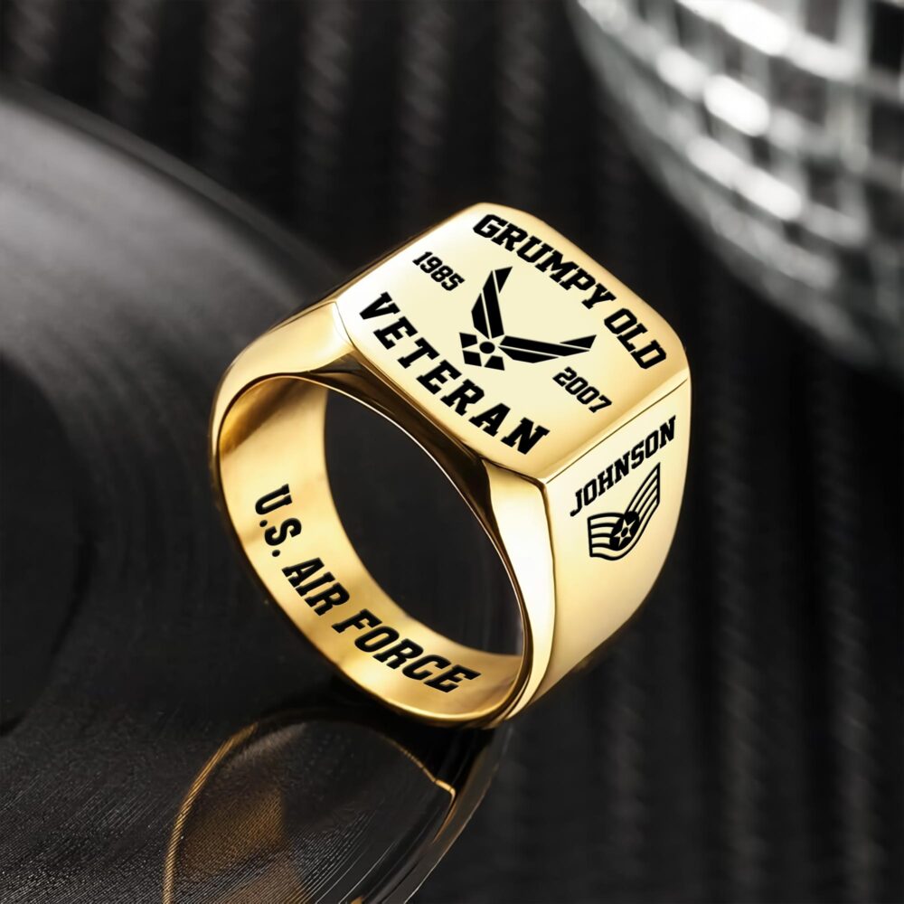US Air Force , E 7 Air Force First Sergeant - Engraved Men's Ring - Image 2