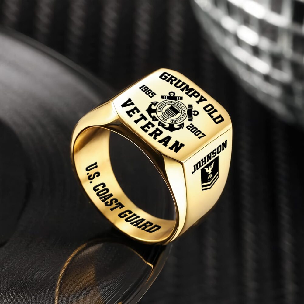 US Coast Guard, Life And Pride - Engraved Men's Ring - Image 2