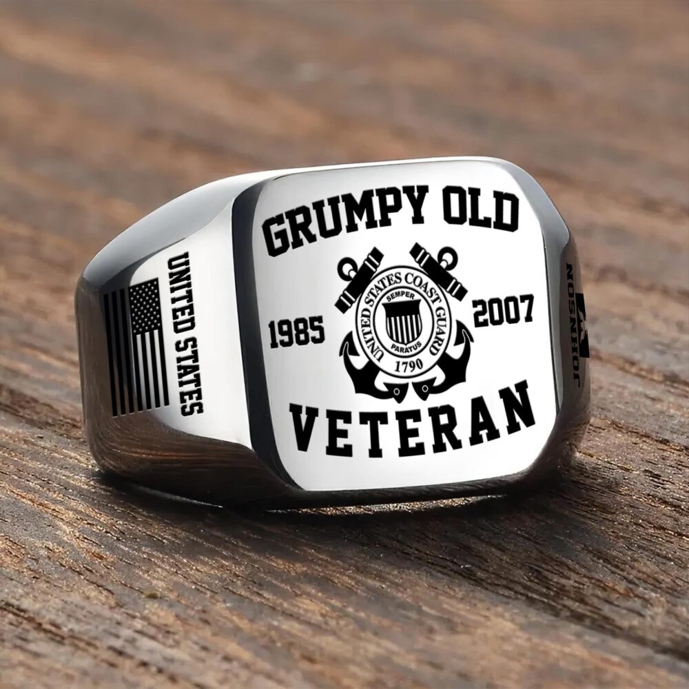 US Coast Guard, Life And Pride - Engraved Men's Ring - Image 3
