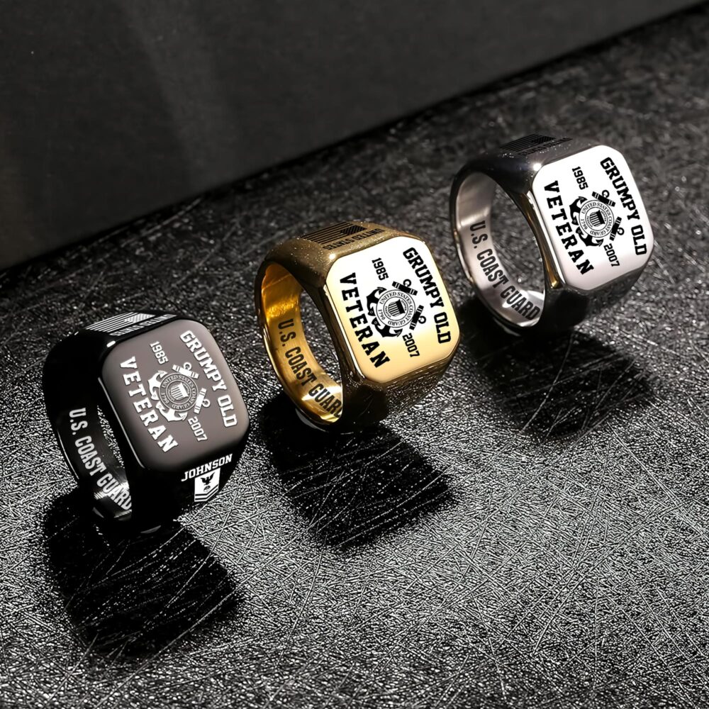 US Coast Guard, Life And Pride - Engraved Men's Ring - Image 7
