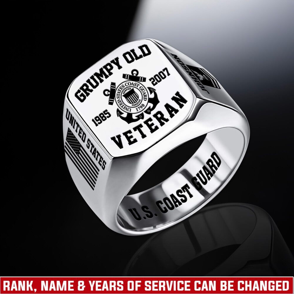 US Coast Guard, Life And Pride - Engraved Men's Ring