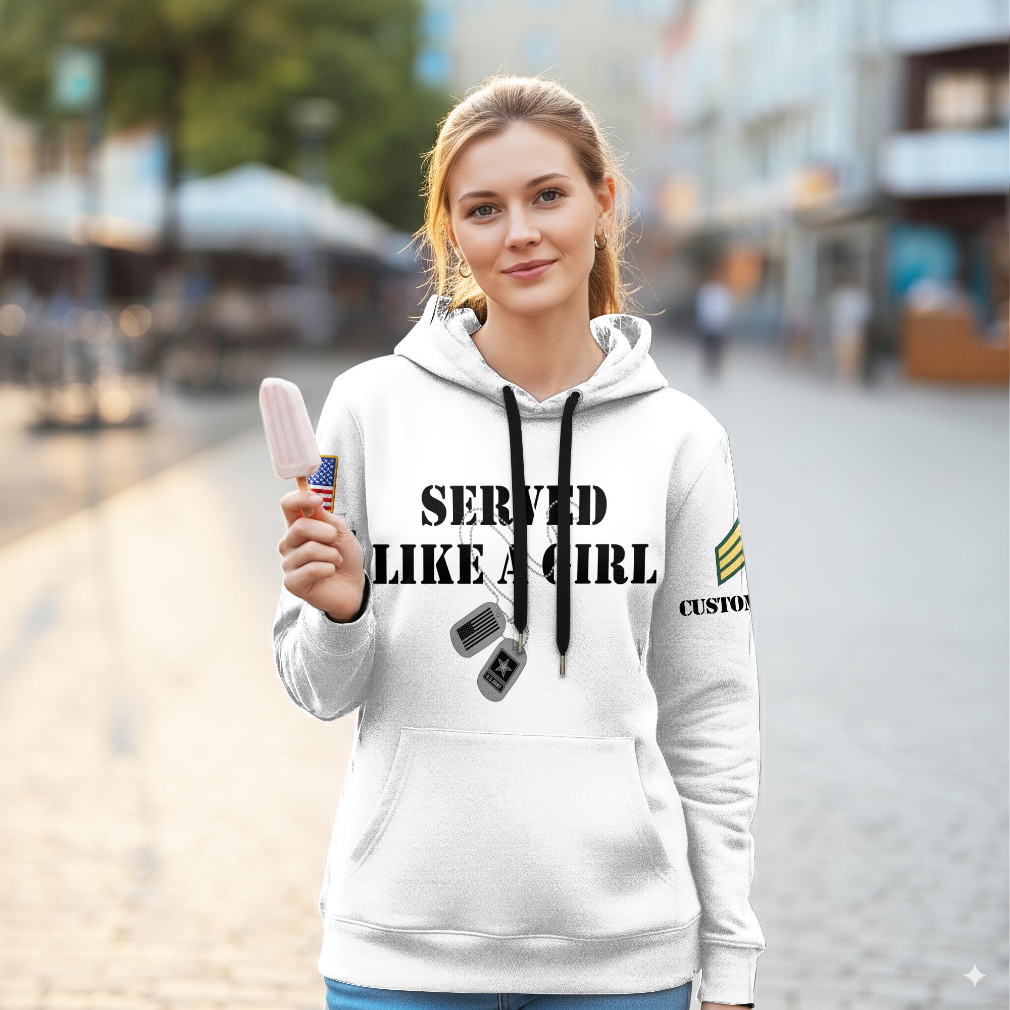 US Army, E 6 Army Specialist - Women Hoodie - Image 2