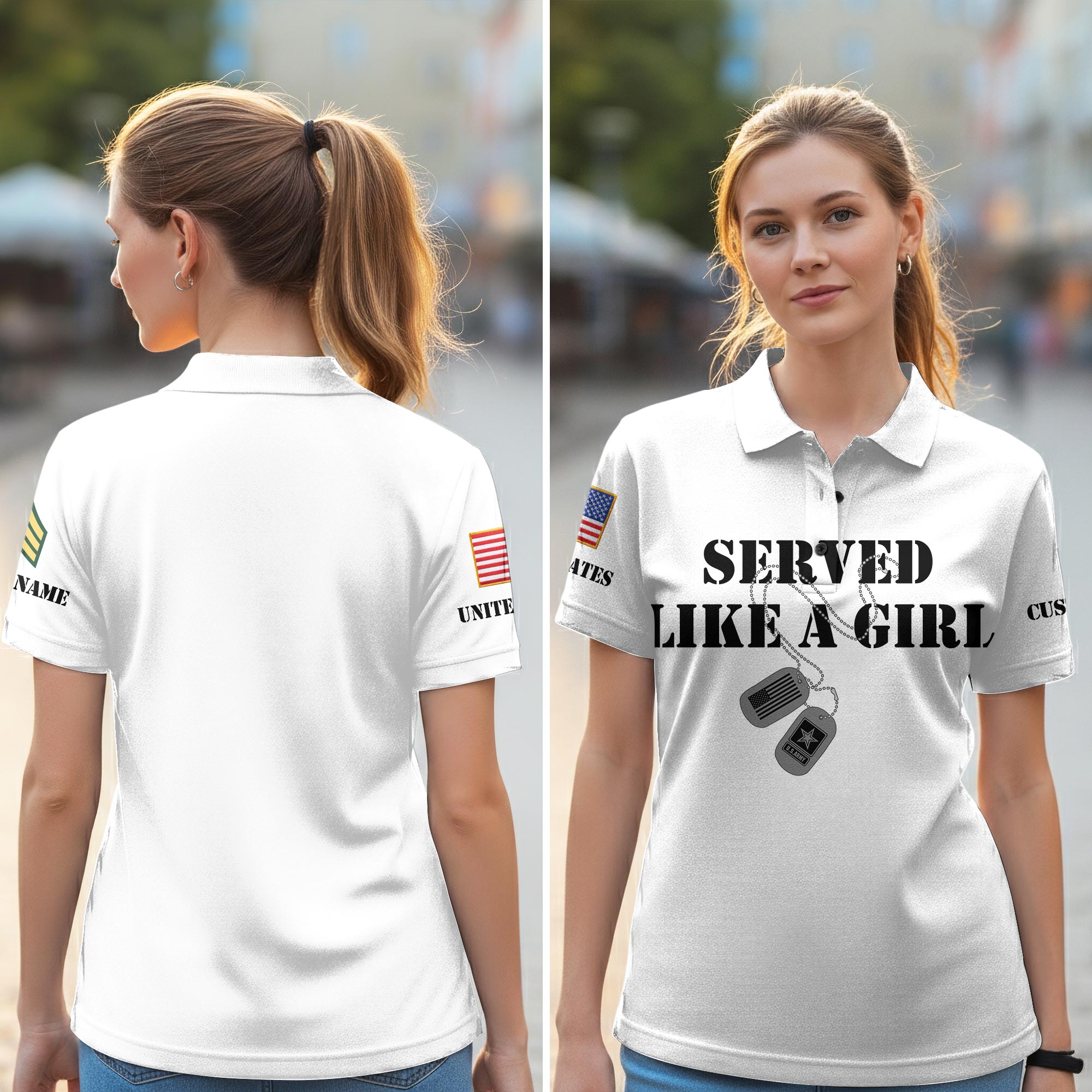 US Army, E 4 Army Specialist - Women Polo Shirt