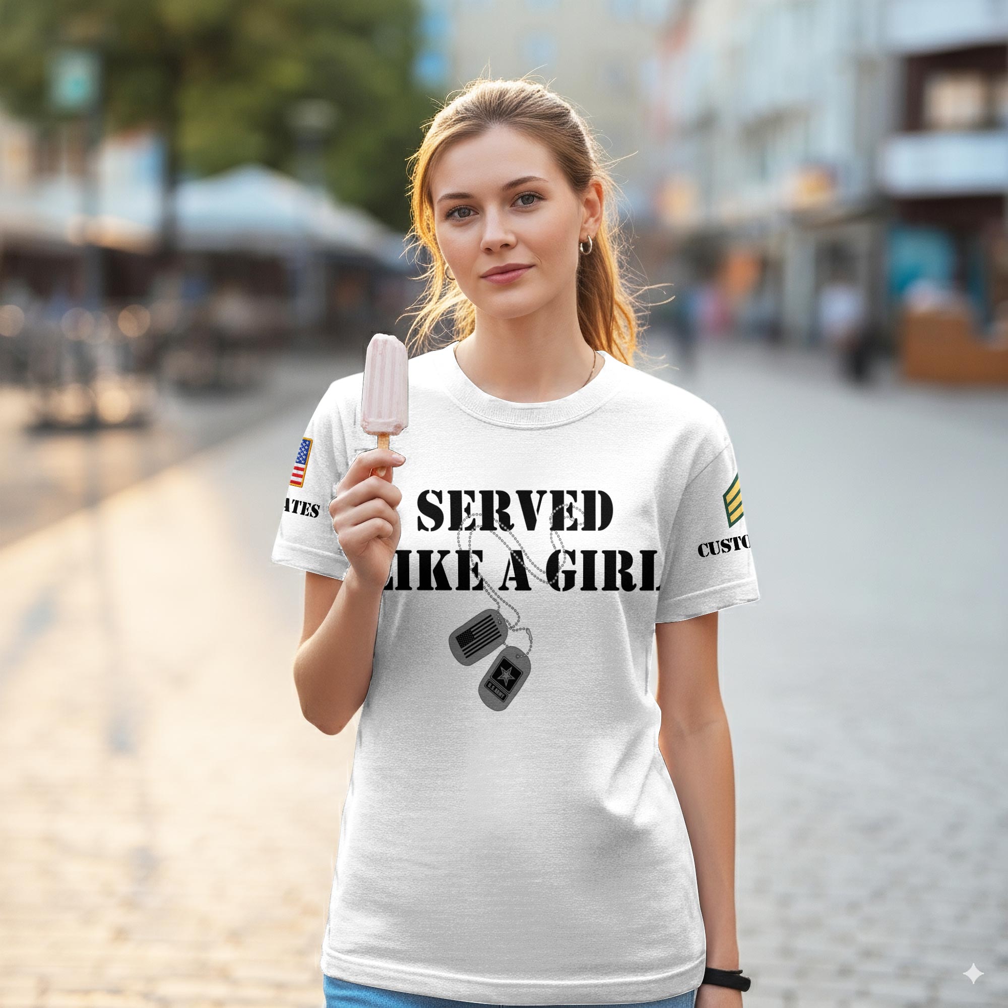 US Army, E 8 Army Master Sergeant - Women T-Shirt - Image 2