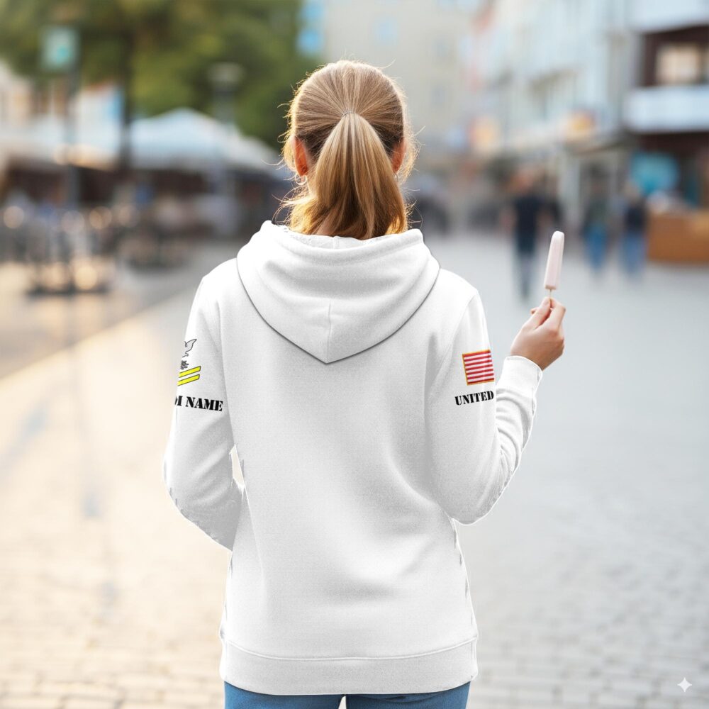 US Navy, E 3 White - Women Hoodie - Image 3