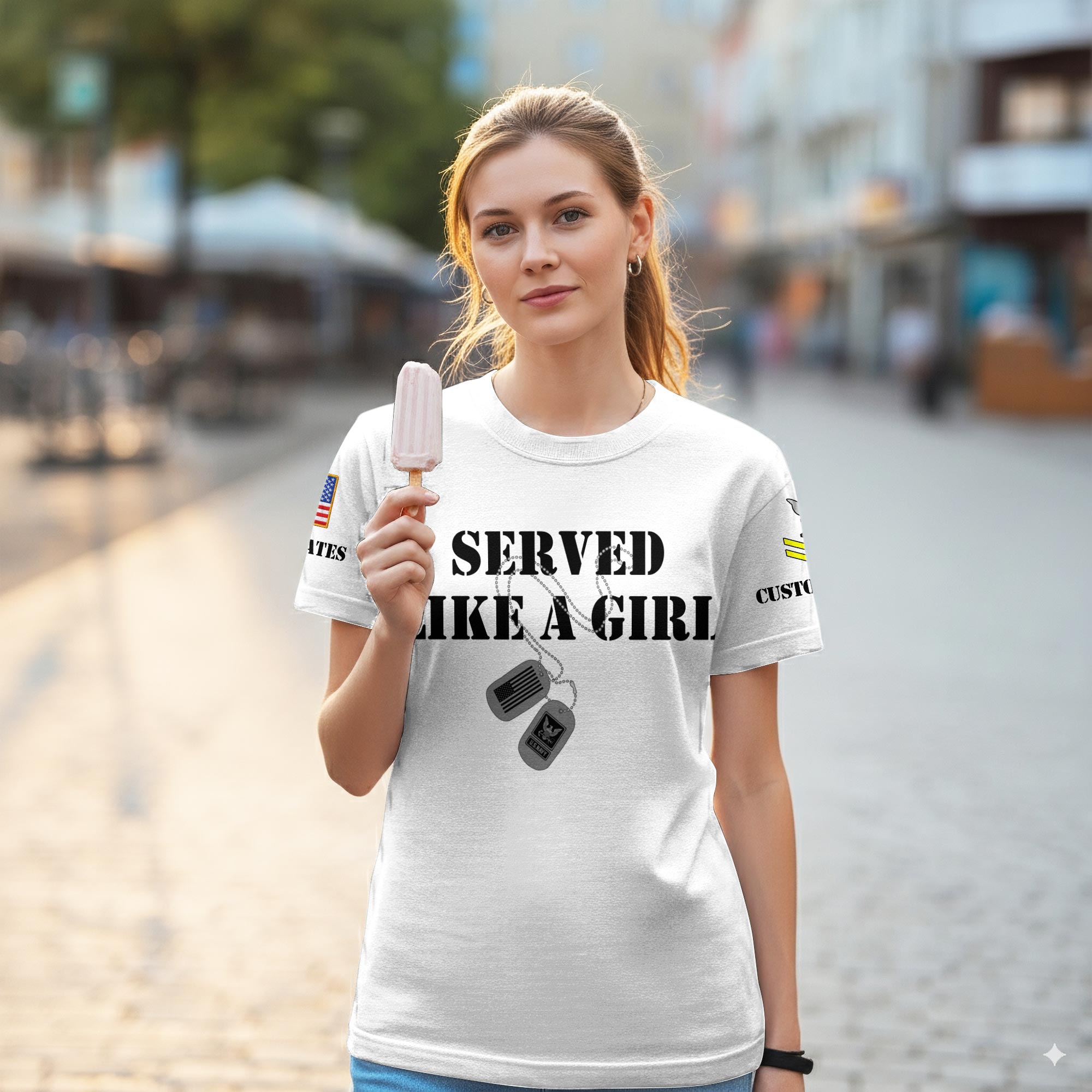 US Navy, Freedom Over Fear - Women T-Shirt - Image 2