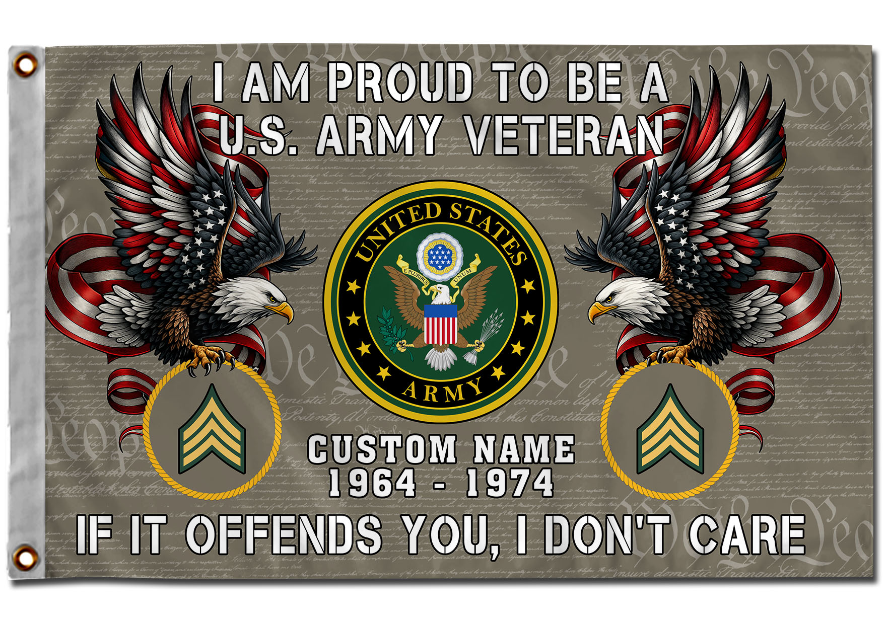 US Army, Defender of Freedom - Flying Flag 3×5 Feet(90×150 Cm) - Image 2