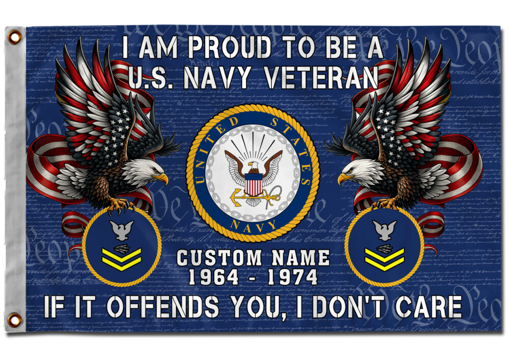 US Navy, American By Birth, Veteran By Choice - Flying Flag 4×6 Feet(123×183 Cm) - Image 2
